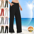 thumbnail image 1 of Mifsaly Sun Protection Pants Women Upf50+ Wide Leg Beach Pant Drawstring Lightweight Travel Quick-Dry Lounge Trousers with Pockets Black, 1 of 7