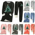 thumbnail image 1 of Mifsaly Sweat Suits for Womens 2 Piece Christmas Tree Print Fleece Lined Workout Sets Xmas Thicken Warm Lounge Outdoor Matching Outfits Sherpa Pullover Sweatshirt & Thermal Joggers with Pockets, 1 of 4