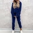 thumbnail image 1 of Mifsaly Sweatsuits Women 2 Piece Outfit Velvet Warm Tracksuit Hooded Baggy Sweatshirts And Straight Leg Slim Fit Jogger Pants with Pockets, 1 of 8
