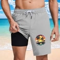 thumbnail image 1 of Mifsaly Swim Shorts Men Tropical Graphic 2 In 1 Quick Dry Bathing Suit with Compression Liner Lightweight Summer Beach Swim Trunks, 1 of 6