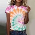 thumbnail image 1 of Mifsaly Tie-Dye Cotton T-Shirt for Women Short Sleeve Crew Neck Casual Summer Tops Colorful Print Lightweight Breathable Casual Blouse XXXL, 1 of 6