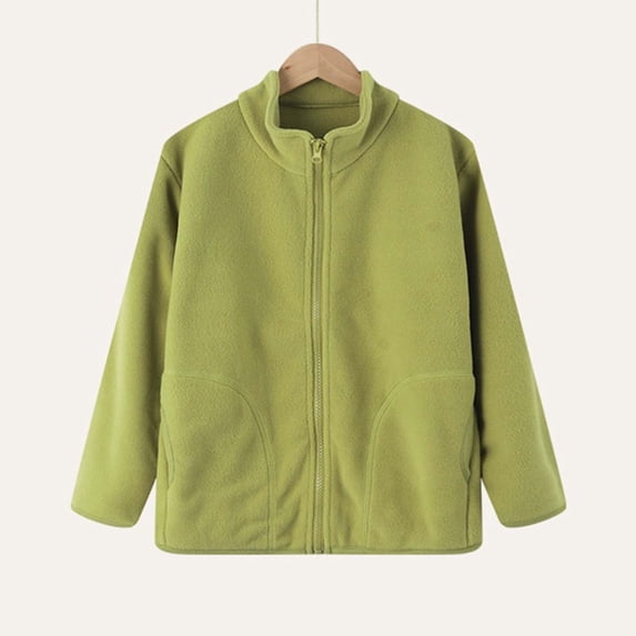 Mifsaly Toddler Boys Girls Fleece Jacket Kids Stand Collar Warm Winter Coat Soft Comfortable Fall Winter Casual Full Zip Outerwear with Pockets