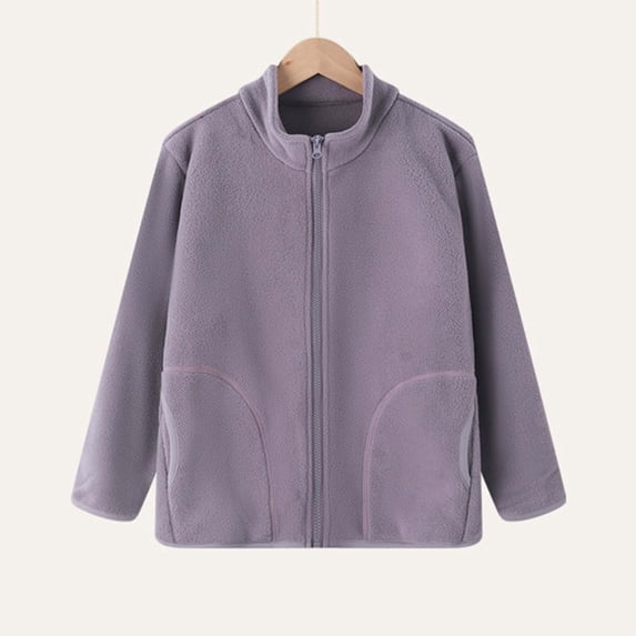 Mifsaly Toddler Boys Girls Fleece Jacket Kids Stand Collar Warm Winter Coat Soft Comfortable Fall Winter Casual Full Zip Outerwear with Pockets