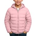 thumbnail image 1 of Mifsaly Toddler Boys Girls Winter Coat Full Zip Hooded Quilted Jacket Kids Lightweight Windproof Thermal Outerwear for Back to School, 1 of 5