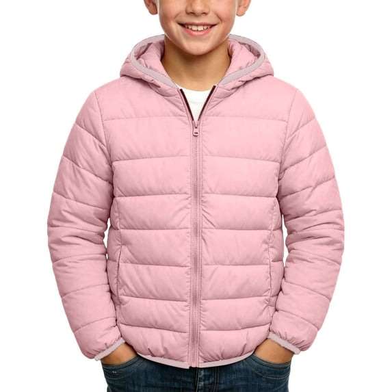 Mifsaly Toddler Boys Girls Winter Coat Full Zip Hooded Quilted Jacket Kids Lightweight Windproof Thermal Outerwear for Back to School