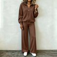 thumbnail image 1 of Mifsaly Track Suits 2 Piece Set for Women Zip Up Sweatshirts Jacket and Wide Leg Pants Fall Winter Daily Going Out Workout Lounge Matching Outfits, 1 of 5