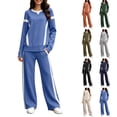 thumbnail image 1 of Mifsaly Track Suits for Women Set Long Sleeve Crewneck Sweatshirt and Active Sweatpants with Pockets Relaxed Fit Casual Athletic Loungewear Sky Blue,XL, 1 of 7