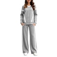 thumbnail image 1 of Mifsaly Track Suits for Women Set Long Sleeve Crewneck Sweatshirt and Active Sweatpants with Pockets Relaxed Fit Casual Athletic Loungewear Gray,S, 1 of 6