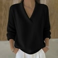 thumbnail image 1 of Mifsaly V Neck Sweaters for Women Plus Size Oversized Long Sleeve Pullover Sweaters Soft Comfy Casual Spring Fall Basic Tops Business Going Out Fashion Outfits XL, 1 of 6