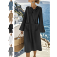 thumbnail image 1 of Mifsaly Vacation Dresses for Women Linen Dress Maxi Long Sleeve Bow-Tie Elegant Beach Dress Lightweight Spring Summer Outfits with Pockets 2026 XXXL, 1 of 8