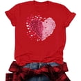 thumbnail image 1 of Mifsaly Valentine's Shirts for Women Bright Heart Print Shirt Loose Crewneck Short Sleeve Tops Pullover Girlfriend Gifts Blouse Funny Festival Party T-Shirt Spring Summer Fashion Teacher Outfits M, 1 of 8