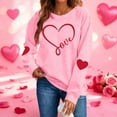 thumbnail image 1 of Mifsaly Valentines Day Outfit Women Heart Print Sweatshirts Long Sleeve Crewneck Sweatshirt Casual Loose Pullover Tops Valentine's Festival Party Spring Fall Outfits, 1 of 9