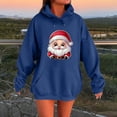 thumbnail image 1 of Mifsaly Vintage Christmas Sweatshirt for Women Oversized Christmas Santa Print Hoodie Long Sleeve Loose Hooded Pullover Tops Merry Xmas Drop Shoulder Bright Winter Outerwear with Pocket Funny Gifts, 1 of 4