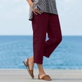 thumbnail image 1 of Mifsaly White Linen Pants Women High Waisted Capri Pant Straight Leg Summer Cropped Trousers Comfortable Breathable Lightweight Flattering Fit Daily Wear Office Work Outfits L, 1 of 9