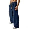 thumbnail image 1 of Mifsaly Wide Leg Sweatpants Men Oversized Relaxed Baggy Sweatpant Elastic Waistband Drawstring Y2K Going Out Work Casual Pant with Pockets S, 1 of 5