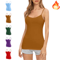 thumbnail image 1 of Mifsaly Plus Size Camisole with Built in Bra Adjustable Straps Cami Tank Tops Breathable Everyday Casual Summer Undershirts Brown,S, 1 of 4