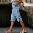thumbnail image 1 of Mifsaly Women Capri Pants High Waisted Summer Casual Capris Button Hem Detail Lightweight Breathable Work Lounge Cropped Trouser with Pockets S, 1 of 9