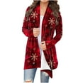 thumbnail image 1 of Mifsaly Women Christmas Cardigan Plus Size Long Sleeve Open Front Cardigans Xmas Print Loose Holiday Flowy Outerwear 2025 Festival Party Outfits, 1 of 4