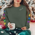thumbnail image 1 of Mifsaly Women Christmas Sweatshirt Funny Fleece Letter Print Xmas Pullover Tops Oversized Crewneck Long Sleeve Shirts Casual Bright and Merry T-Shirts Holiday Workout Blouse 2025 Festival Outfits, 1 of 9