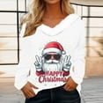 thumbnail image 1 of Mifsaly Women Christmas Sweatshirts Faux Fur Collar and Cuffs Loose Shirt V-Neck Long Sleeve Classic Pullover Tops Xmas Tree Print Festival Blouse Tunic Vintage T-Shirt 2025 Holiday Outfits, 1 of 4