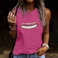 thumbnail image 1 of Mifsaly Women Crewneck Sleeveless Tank Tops Cotton Hotdog Graphic Patriotic Summer Shirts Loose Fit Soft Breathable Versatile Vacation Holiday Wear L, 1 of 4