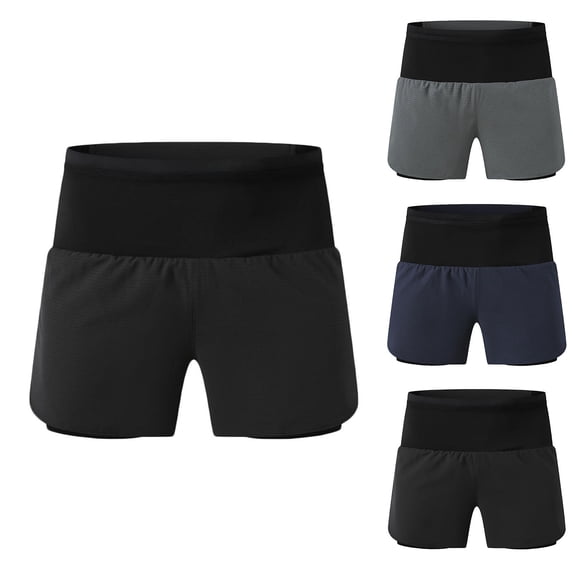 Mifsaly Women Men Workout Shorts 2 In1 Athletic Shorts Compression Seamless Gym Outdoor Running Training Unisex Short Pants with Pockets L