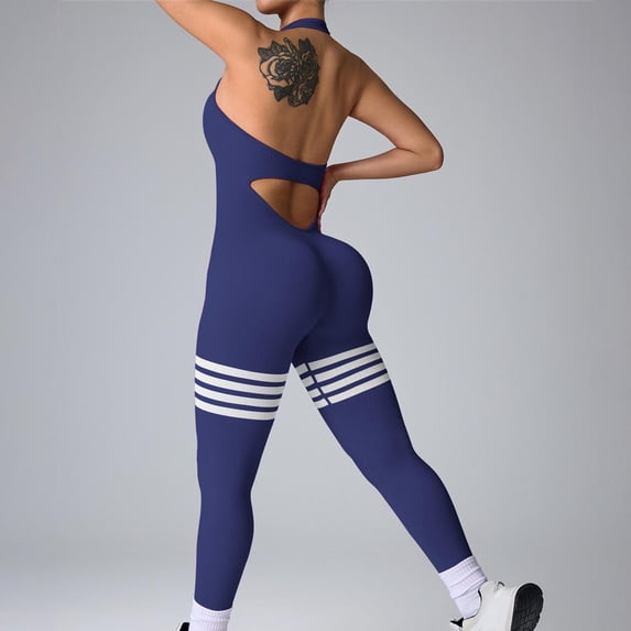 Mifsaly Women One Piece Workout Jumpsuit Ribbed Yoga Bodysuit Seamless Backless Sleeveless Shapewear No Padding 2026 Spring Summer Outfits S