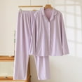 thumbnail image 1 of Mifsaly Women Pajama Sets Cotton Lounge Pjs 2 Piece V-Neck Button Down Sleepwear Cozy Casual Long Sleeve Nightwear High Waist Loose Straight Leg Pants 2025 Fall Winter Homewear Matching Outfits, 1 of 3