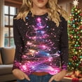 thumbnail image 1 of Mifsaly Women's Christmas Shirts Plus Size Long Sleeve Tops Pullover Xmas Tree Print Crewneck Loose T-Shirts Festival Party Funny Blouse 2025 Holiday Clothing, 1 of 9