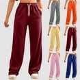thumbnail image 1 of Mifsaly Women's Lounge Sweatpants with Pockets Drawstring High Waisted Wide Leg Pants Lounge Loose Athletic Joggers Soild Color Fashion Workout Long Trousers 2025 Fall Winter, 1 of 5