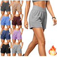 thumbnail image 1 of Mifsaly Womens Athletic Shorts 5 Inch Inseam Crossover V-Waist Workout Shorts with Pockets Soft Stretch Running Gym Exercise Yoga Clothes 2026 Gray,M, 1 of 7