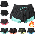 thumbnail image 1 of Mifsaly Womens Athletic Shorts with Liner 2-in-1 Drawstring Waist Mesh Running Shorts Quick-Dry Gym Yoga Training Outdoor Workout Clothes Mint Green,L, 1 of 3
