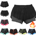 thumbnail image 1 of Mifsaly Womens Athletic Shorts with Liner 2-in-1 Drawstring Waist Mesh Running Shorts Quick-Dry Gym Yoga Training Outdoor Workout Clothes Gray,L, 1 of 3