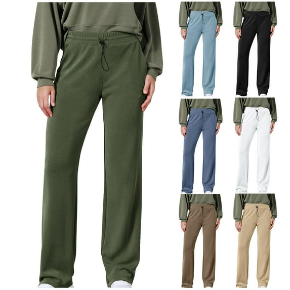 Mifsaly Womens Baggy Sweatpants Drawstring High Waist Wide Leg Pants Pleated Soild Color Loose Joggers with Pockets Cozy Slouchy Workout Thick Pant 2025 Fall Winter Clothes