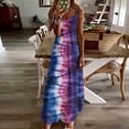 thumbnail image 1 of Mifsaly Womens Boho Maxi Dresses V Neck Sleeveless Flowy Summer Sundresses Tie Dye Print Lightweight Beach Vacation Dress M, 1 of 5