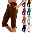 thumbnail image 1 of Mifsaly Womens Capri Pants Baggy High Waist Athletic Pant Lounge Relaxed Breathable Work Trousers Yoga Workout Summer Clothes with Pockets, 1 of 9