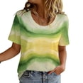 thumbnail image 1 of Mifsaly Womens Casual Tie-Dye T Shirt Crew Neck Short Sleeve Summer Tops Lightweight Breathable Cotton Top Relaxed Fit Fashionable Vacation Shirts XXL, 1 of 9