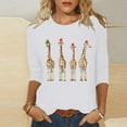 thumbnail image 1 of Mifsaly Womens Christmas 3/4 Sleeve Shirts Plus Size Xmas Loose Tunic T-Shirt Cute Print Thanksgiving Dinner Pullover Tops 2025 Festival Party Blouse, 1 of 5