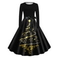 thumbnail image 1 of Mifsaly Womens Christmas Dress Xmas Funny Print Long Sleeve Crewneck Dresses Tunic Vintage Elegant Christmas Party Evening Gowns 2025 Wedding Guest Festival Outfits, 1 of 3