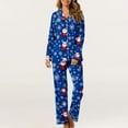 thumbnail image 1 of Mifsaly Womens Christmas Pajamas Sets Loose Pjs 2 Piece V-Neck Long Sleeve Sleepwear Lapel Button Down Xmas Santa Print Nightwear Casual Wide Leg Pants with Pockets Funny Gifts 2025 Festival Homewear, 1 of 7