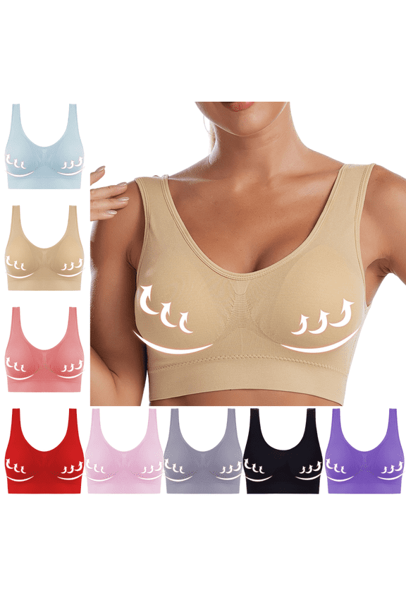 Womens Cotton Sports Bras 46C Supportive Bras No Underwire Everyday Basic Sleeping Bra Sostenes Para Mujer Levanta Busto
