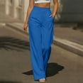 thumbnail image 1 of Mifsaly Womens Dress Pants for Work High Waisted Straight Leg Trousers Slim Fit Comfortable Business Casual Office Outfits with Pockets Blue,XXL, 1 of 8