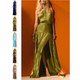 thumbnail image 1 of Mifsaly Womens Dresses for Wedding Guest High Slit Elegant Evening Dress Sparkly Satin Backless Dress Cocktai Holiday Party Sleeveless Gowns XXL, 1 of 8