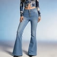 thumbnail image 1 of Mifsaly Womens Flare Jeans High Rise Flare Jeans Full Length Stretchy Denim Pants Flattering Bootcut Silhouette Classic Style Versatile Bottoms Comfortable Trousers S, 1 of 8
