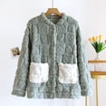 thumbnail image 1 of Mifsaly Womens Fleece Button Up Jacket Heart Pattern Textured Fuzzy Sherpa Jackets Thick Flannel Long Sleeve Cardigan Warm Cozy Loungewear Top with Pockets Green,M, 1 of 9