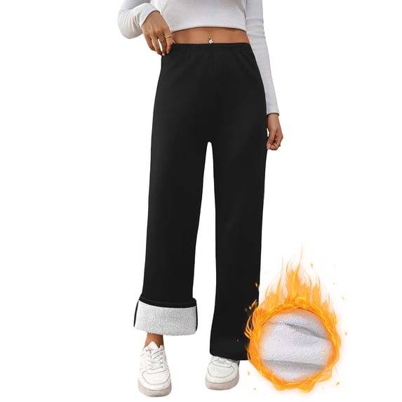 Mifsaly Womens Fleece Lined Sweatpants Straight Leg High Waisted Yoga ...
