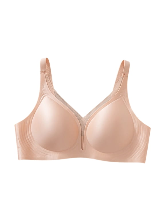 Womens Full Coverage Bra with Smooth Molded Cups Wide Adjustable Straps Crossover Neckline and Supportive Side Bands Comfortable Everyday Underwearfor Work and Casual