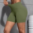 thumbnail image 1 of Mifsaly Womens High Waisted Biker Shorts Tummy Control Yoga Shorts with Pockets Athletic Compression Workout Running Gym Cycling Exercise Clothes Green,L, 1 of 7