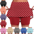 thumbnail image 1 of Mifsaly Womens Golf Skirt Polka Dot High Waisted Workout Athletic Skirts with Inner Tummy Control Stretchy Soft Tennis Skorts Red,S, 1 of 5