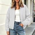 thumbnail image 1 of Mifsaly Womens Lightweight Bomber Jacket Zip Up Collared Coat Comfortable Trendy Boyfriend Street Style Fall Outfits with Pockets, 1 of 6